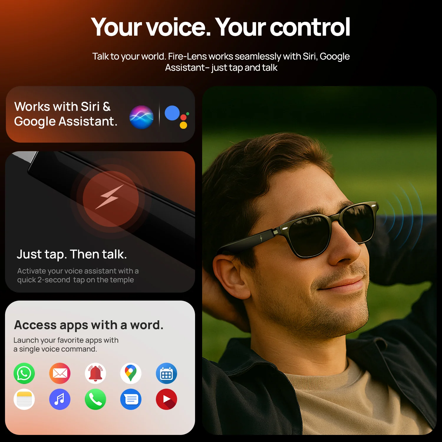 Fire-Lens Dune Smart Glasses | Wireless Bluetooth - Image 15