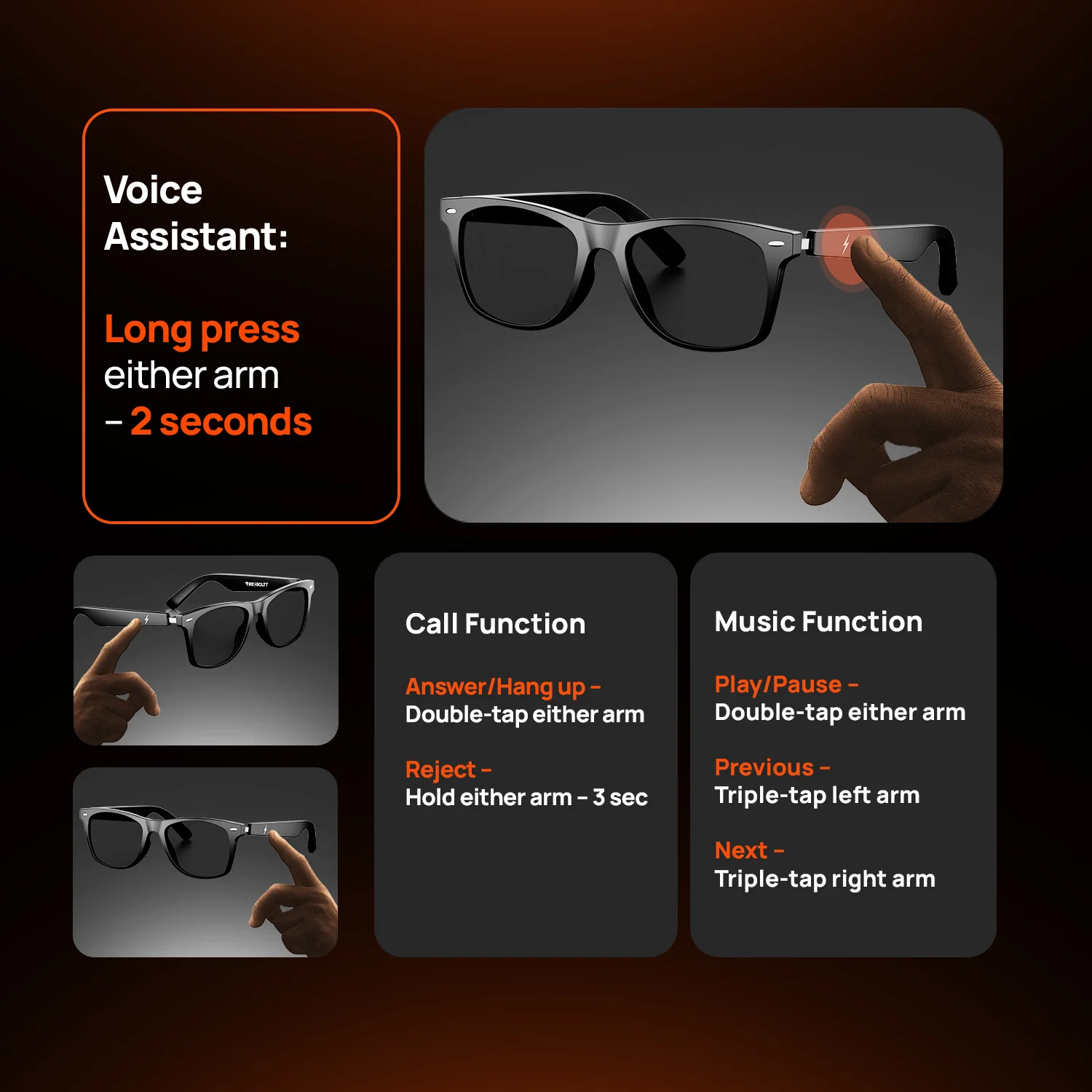 Fire-Lens Crux Smart Glasses | Wireless Bluetooth - Image 27