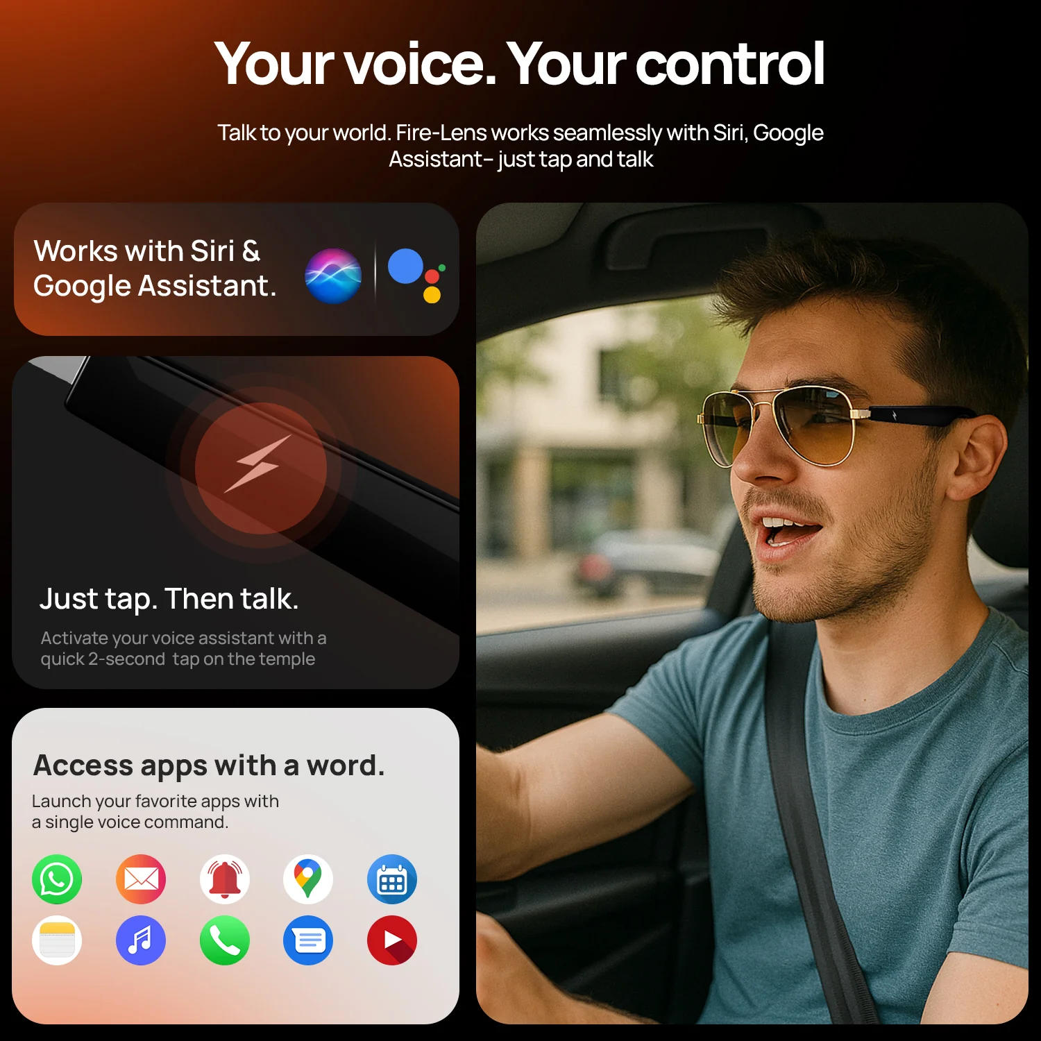 Fire-Lens Sway Smart Glasses | Wireless Bluetooth - Image 14